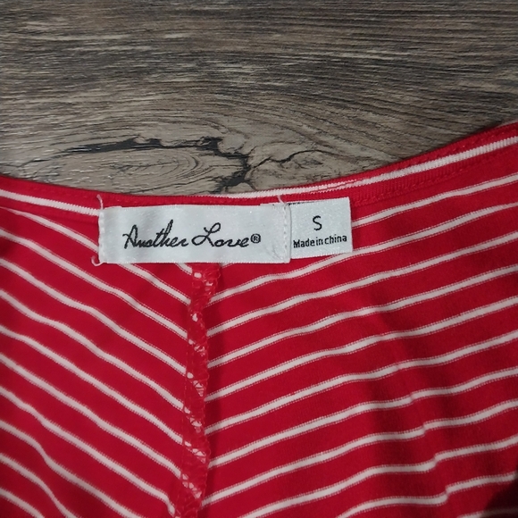Another Love Stripe T-shirt Casual Dress Size Small Womens Red Dress Backless - Picture 7 of 10